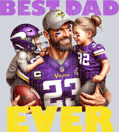 Minnesota Vikings Best DAD EVER Fathers Day DTF NFL Transfers