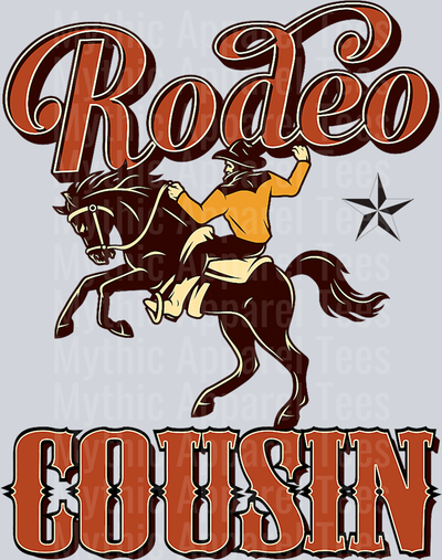 Rodeo Cousin Cowboy with Stars DTF Western Transfers