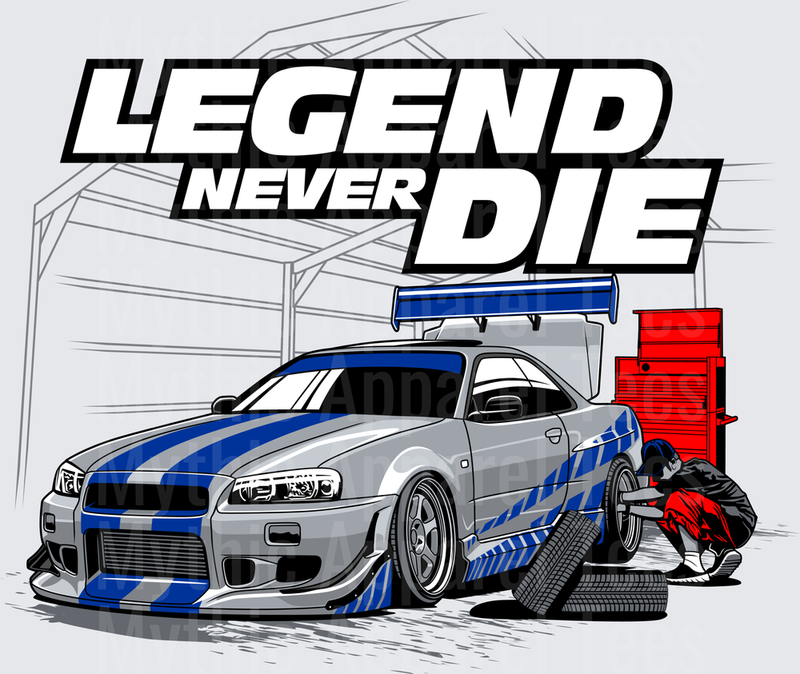 Drifting and Muscle Cars Legend Never Die Nissan Skyline R34 GT-R Fast and Furious Garage Scene
