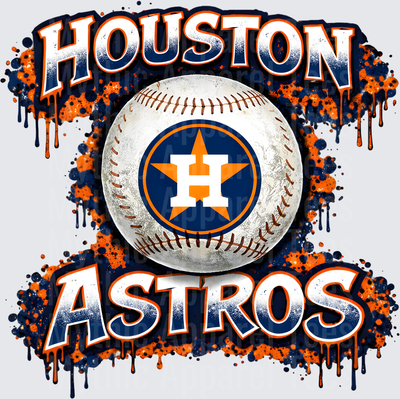 MLB Transfers Houston Astros Baseball Grunge Splatter Design