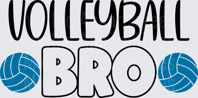Volleyball Brother Bro Bold Text Blue Volleyballs Design