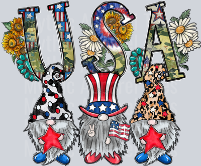 USAG nomes with hearts and stars camo 4th of July DTF Patriotic Transfers