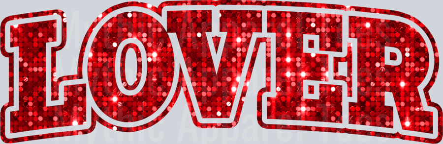 Lover Red Sequin Wavy Retro Funny Designs Valentines Day