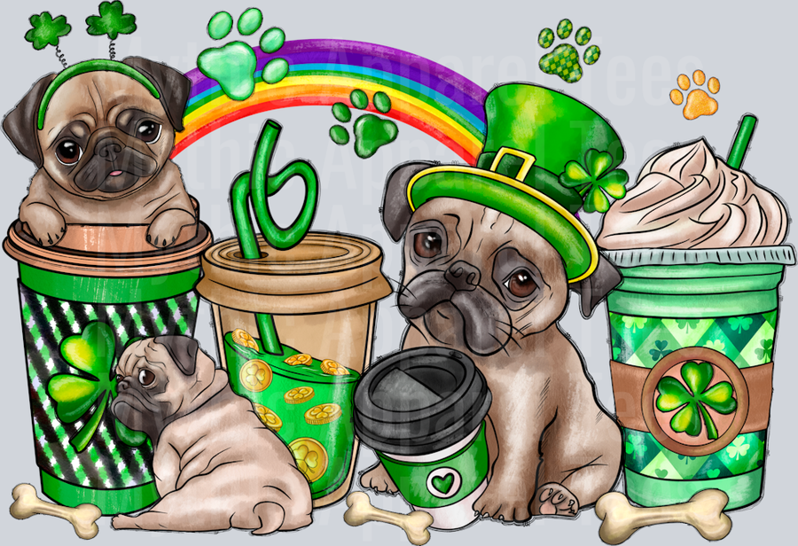 St Patrick's Day Coffee Pug