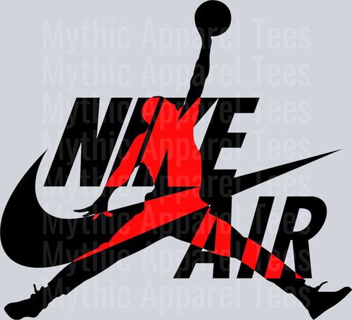 Red and Black Michael Jordan Chicago Bulls Jordans Nike DTF Michael Jordan Transfers