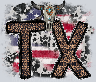 Western American Flag Texas TX 4th of July DTF Patriotic Transfers