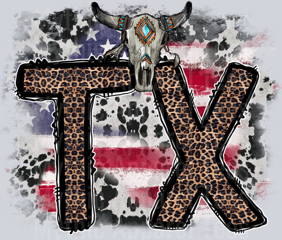 Western American Flag Texas TX 4th of July DTF Patriotic Transfers