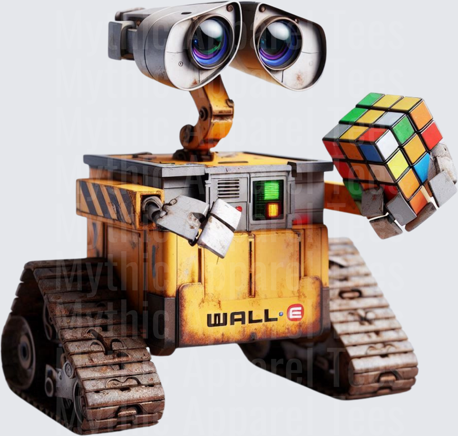 WALL-E Robot Holding Rubik's Cube Pixar Character Design