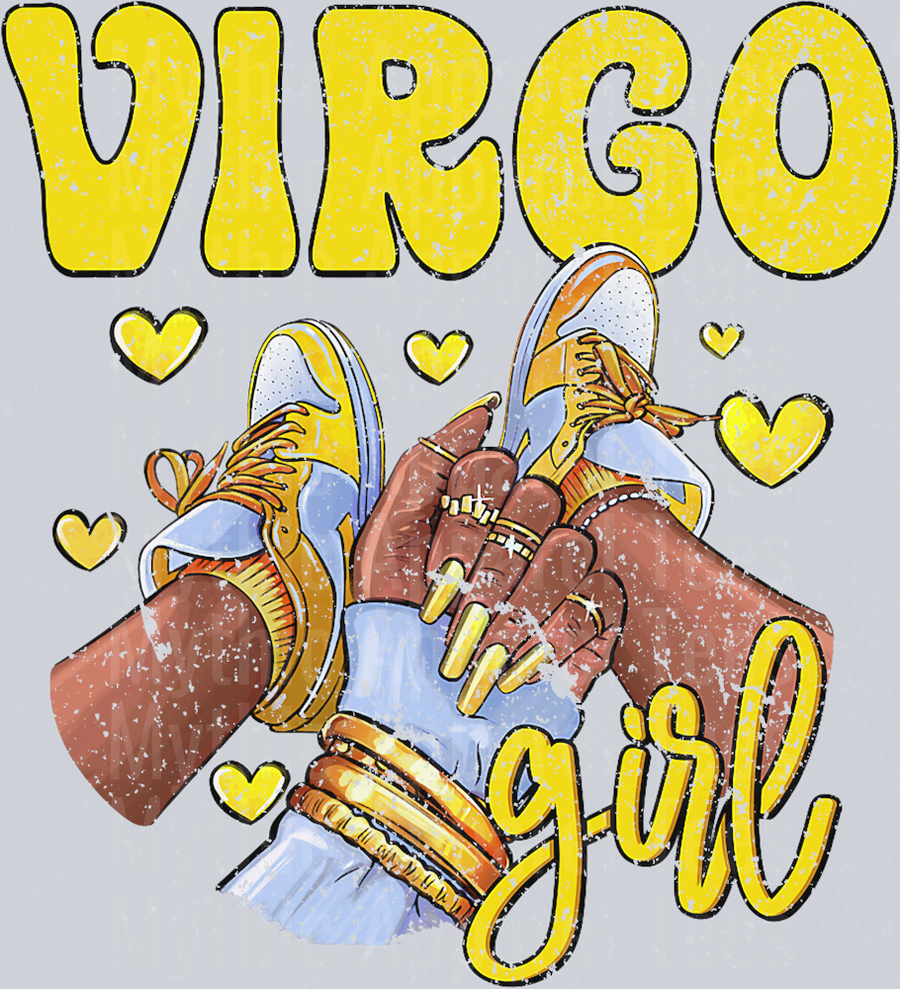 Virgo Girl Shoes Sneakers Zodiac Sign Black Women DTF Sneaker Transfers