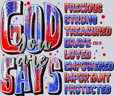 God Says 4th of july america 4th of july DTF Patriotic Transfers