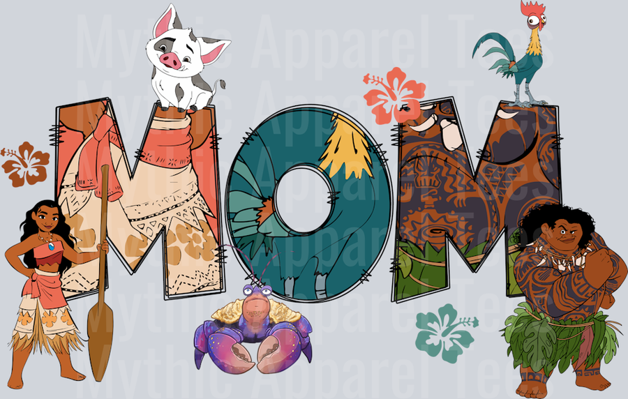 MOM Mother Disney Moana DTF Moana Transfers