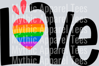 Love with rainbow heart LGBTQ+ Transfer