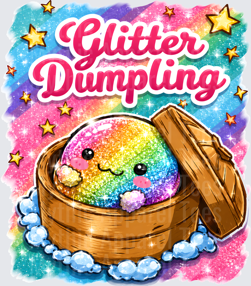 Dumplings Glitter Dumpling Rainbow Kawaii Cute Steamer Basket
