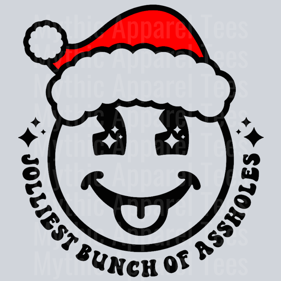 Jolliest Bunch Of Assholes Pocket Design Wavey Retro Style Funny Shirt Design