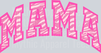 Mama Light Tiger stripes pink DTF MOM Transfers
