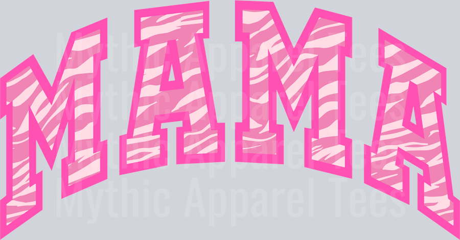 Mama Light Tiger stripes pink DTF MOM Transfers