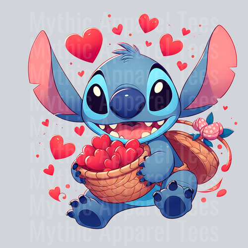 Stitch Valentines Day 12 DTF Stitch Valentine's Day Transfers