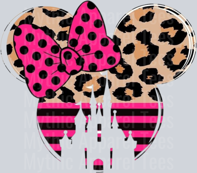 Disney Leopard stripes and polka dots DTF Disney Transfers