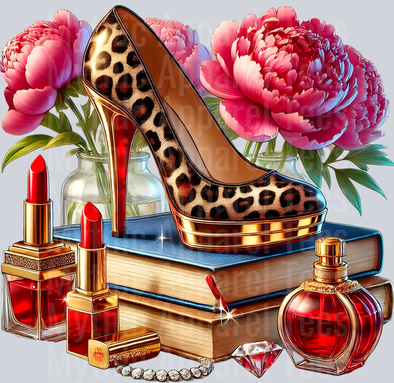 1 Leopard Heels Glam DTF Glam Transfers
