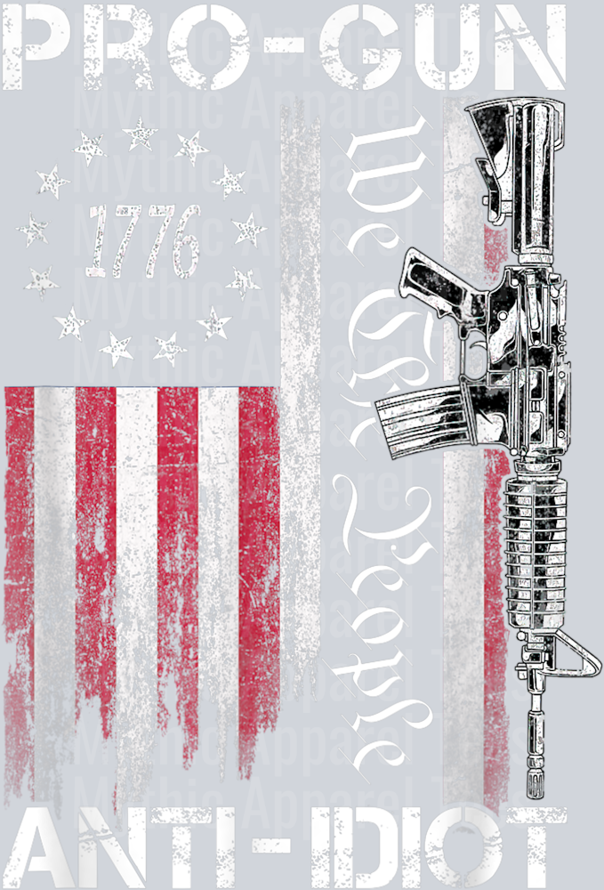 Pro Gun Anti Idiot shirt Vintage USA Flag 2nd Amendment T-Shirt PRO 2nd
