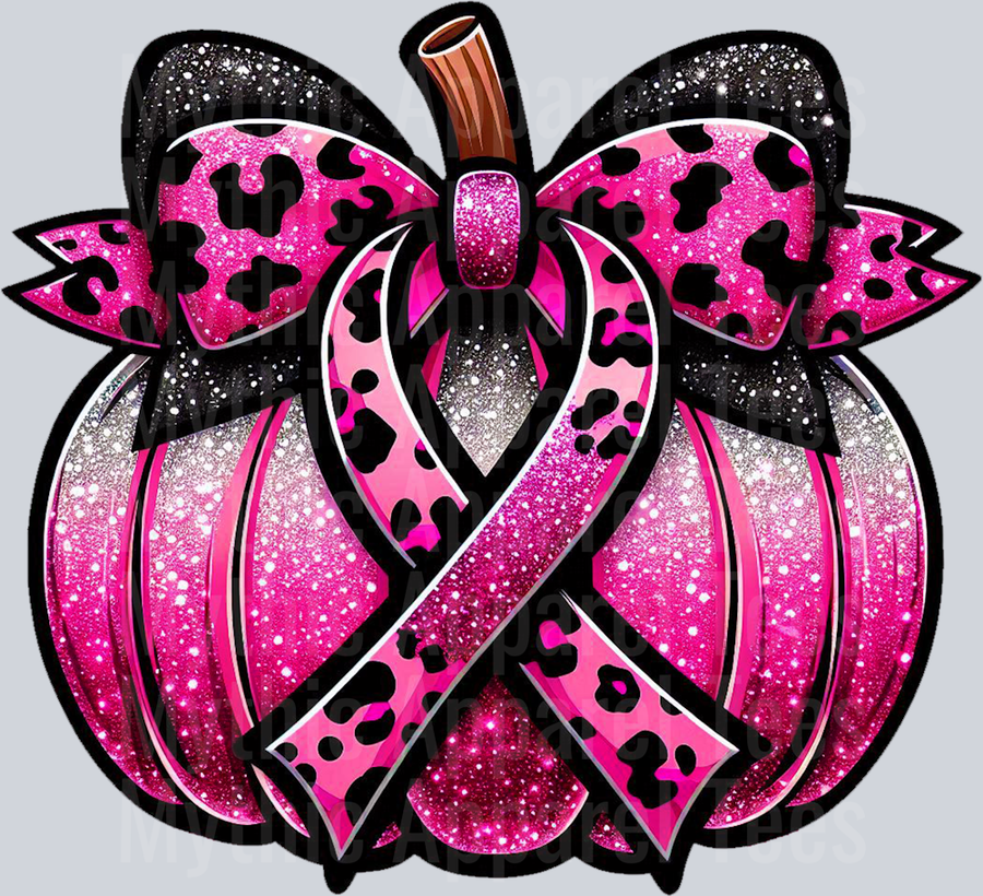 Breast Cancer Ribbon Pumpkin