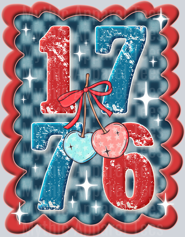 1776 cherries patriotic DTF Patriotic Transfers