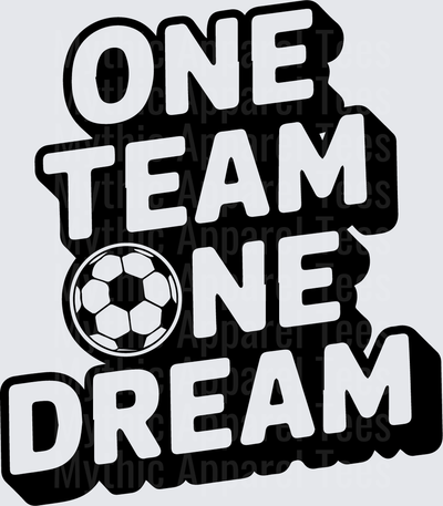 American Football One Team One Dream Soccer Ball Bold Text