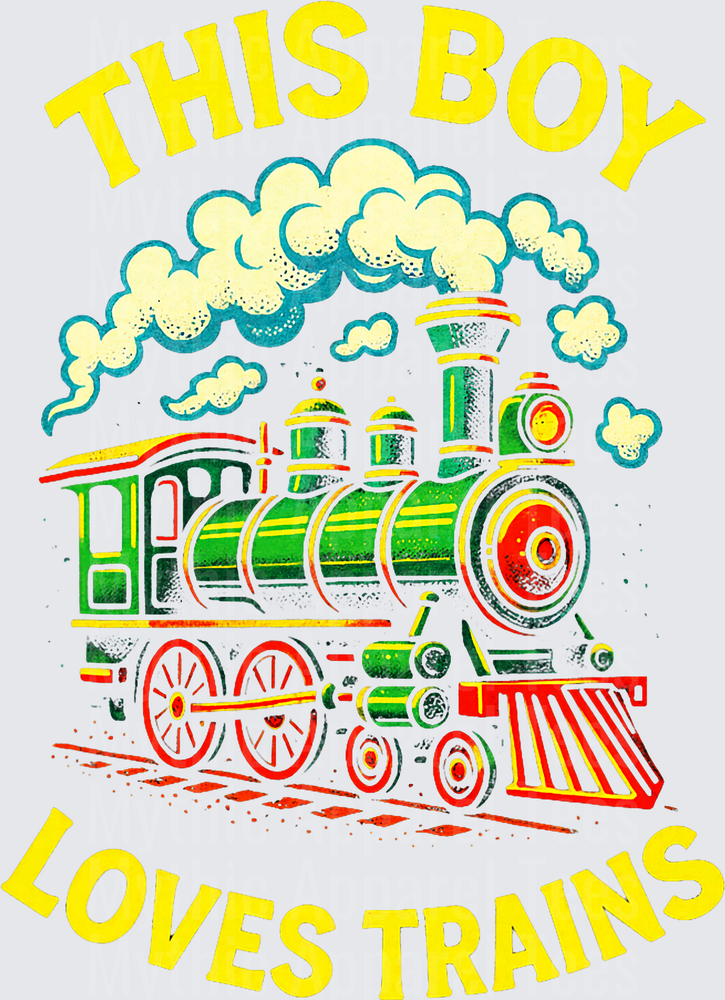 This BOY Loves Trains - Funny Train Kid Quote T-Shirt