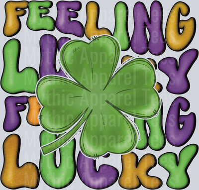 Feeling Lucky 4 Leaf Clover DTF St Patrick's Day Transfers