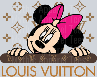 Minnie Mouse cute Disney LV Shirt DTF Luis Vuitton Transfers