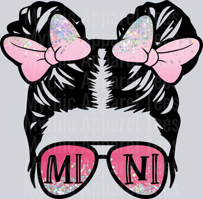 MINI Sassy Bow with Glitter Glasses DTF Mom Transfers