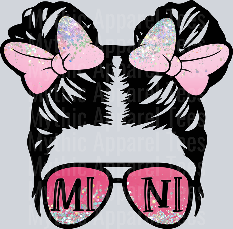 MINI Sassy Bow with Glitter Glasses DTF Mom Transfers
