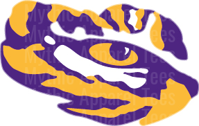 LSU Tigers Eye Purple and Gold Geaux Tigers Mascot Eye Design