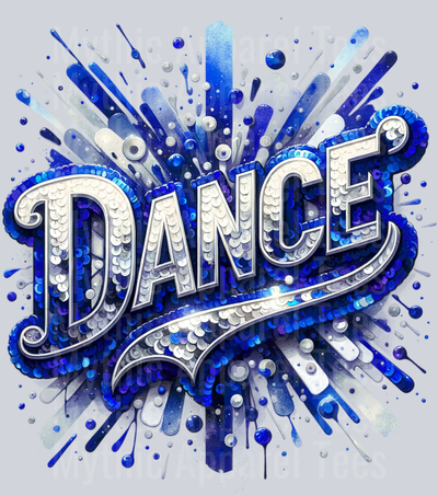 Sequin Dance 1 Drk Blue DTF Dance Swoosh Transfers