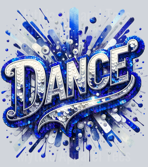 Sequin Dance 1 Drk Blue DTF Dance Swoosh Transfers