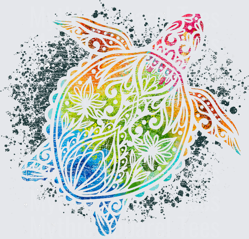 Sea Turtle Hawaii Colourful Animal Motif Turtle T-Shirt