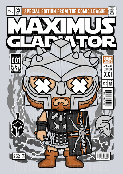 Maximus Gladiator Comic Book Cover STYLE DTF Pop Culture Transfers
