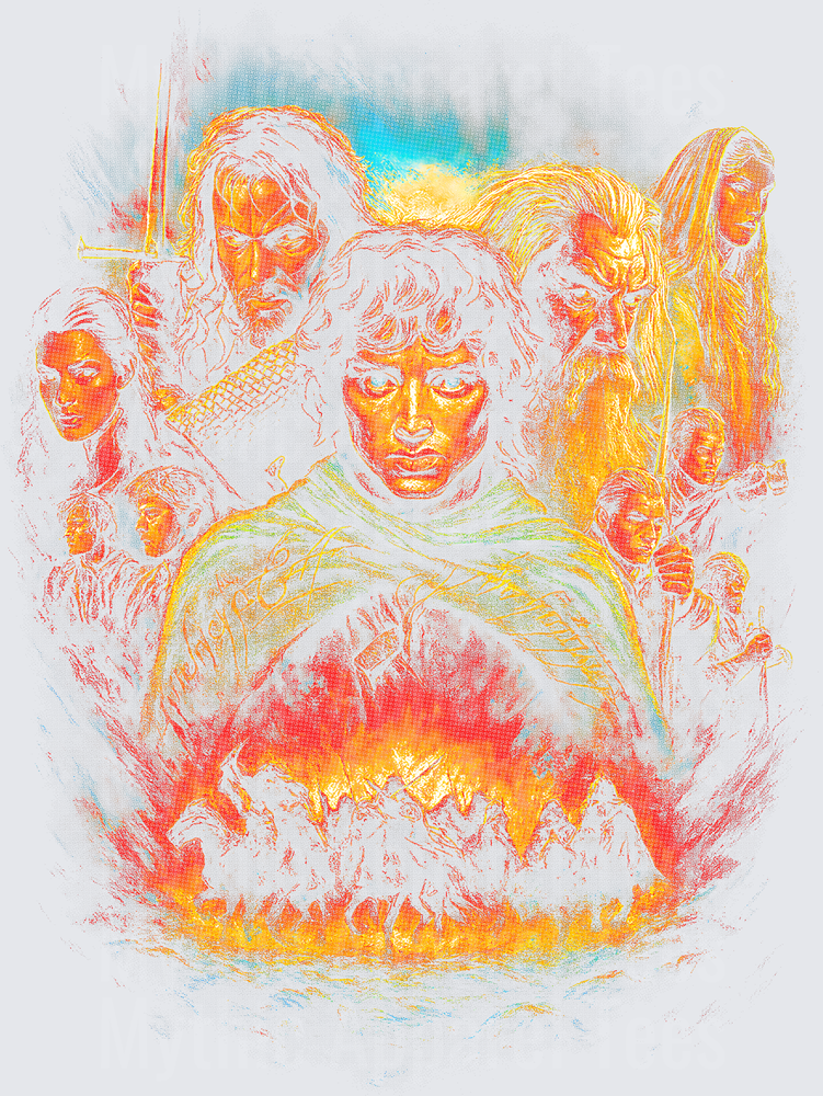 Lord of the Rings Fellowship of the Ring Frodo Baggins and Company Warm Glow Illustrated Artwork
