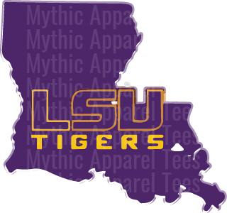 LSU Tigers Louisiana State Silhouette Purple and Gold