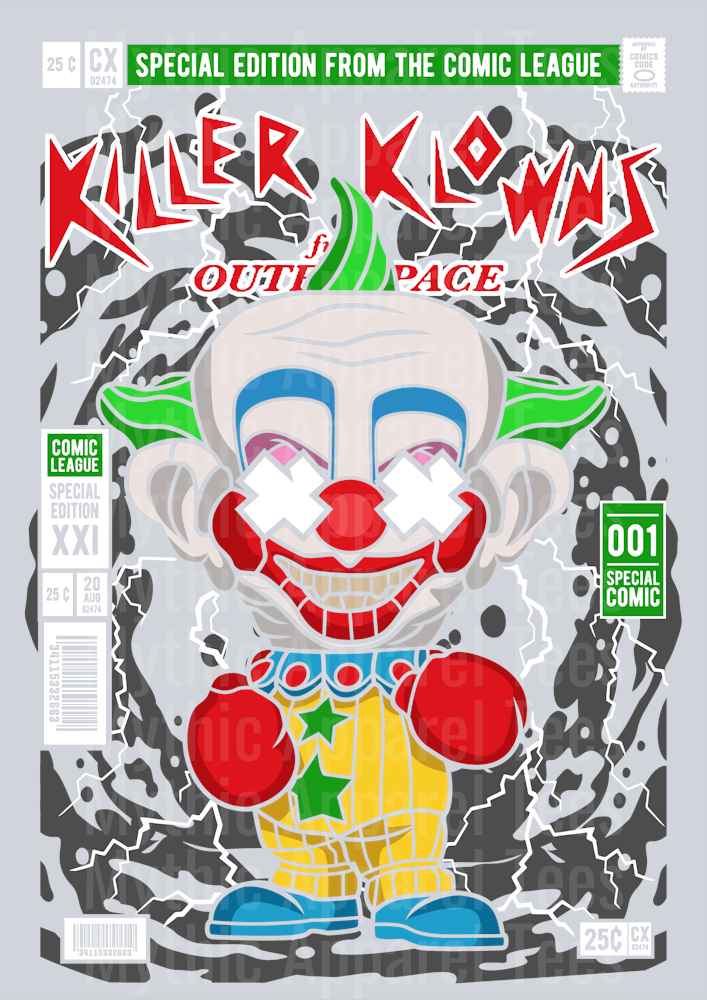 Killer Klowns Comic Book Cover STYLE DTF Pop Culture Transfers