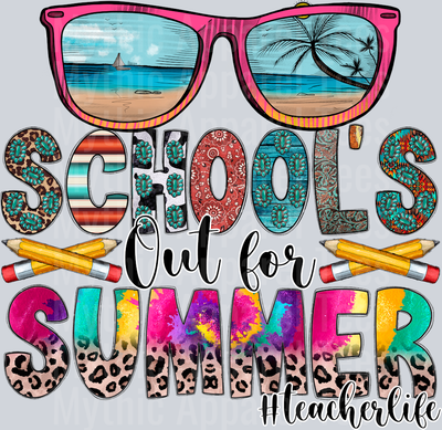 Schools Out For Summer Cheetah Print and Pencils