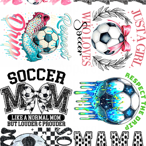 Soccer GANG SHEET 10 FULL SIZE IMAGES