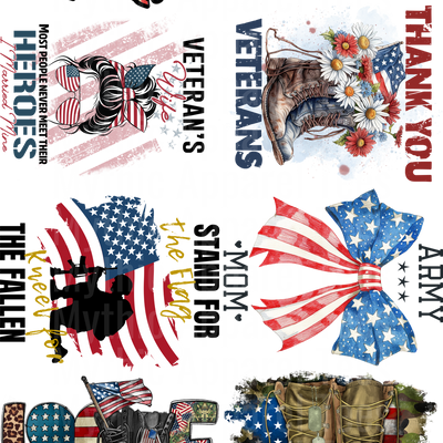 VETERAN MILITARY 1 GANG SHEET 10 FULL SIZE IMAGES