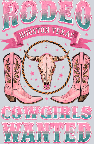 Rodeo Cowgirls Wanted Boots and bullhorn Cowgirl Western Southern Girl Pink