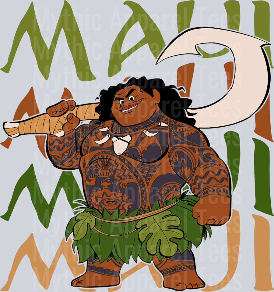 Maui With Words Disney Moana DTF Moana Transfers