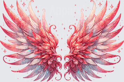 Angel Wings Glitter Red Pink Sparkle Fairy Fantasy Spread