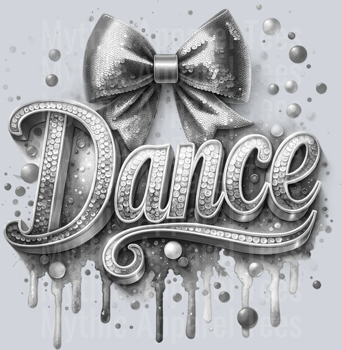 0018 Dance Sequins Gray DTF Dance Swoosh Transfers