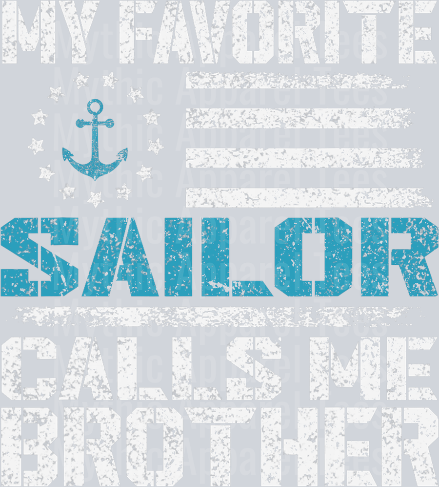 AZ1282 NAVY My Favorite Sailor Calls Me Brother Sailing USA Flag Anchor T-Shirt