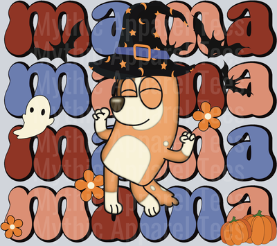 Mama Bingo Ghosts Halloween DTF Bluey Transfers