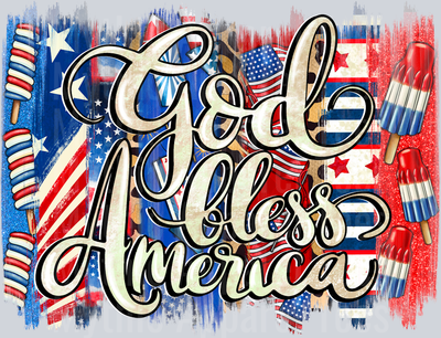 God Bless America Brushstroke Bomb Pops 4th of July